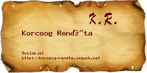 Korcsog Renáta névjegykártya
